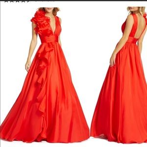 Mac Duggal Red evening gown.